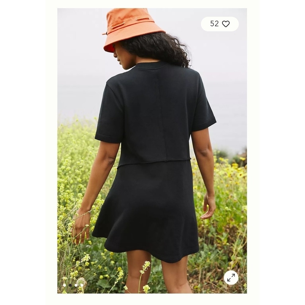 Anthopologie Sweaty Betty Revive T-Shirt Fit & Flare Athleisure Black Dress Sz 4 - Picture 6 of 14